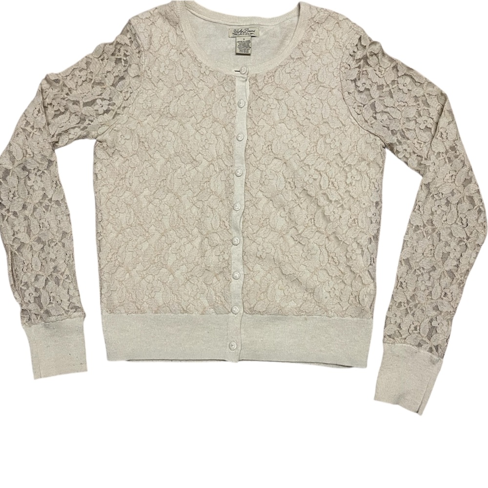 Lucky Brand Cream Lace Cardigan